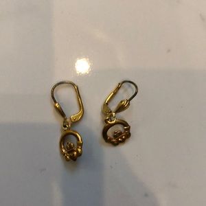 14k gold claddaugh earrings, small